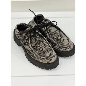 Free People Convertible Velvet Oxfords Washed Black Size 38